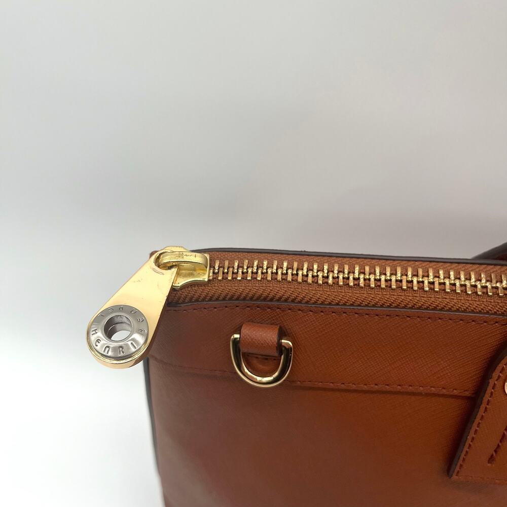 HENRI BENDEL Leather Satchel, Large Brown Tote - Picture 7 of 13